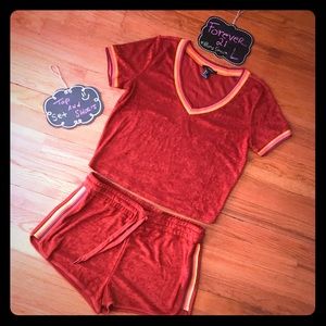 Forever 21 Terrycloth Tee and Shorts Lounge Set